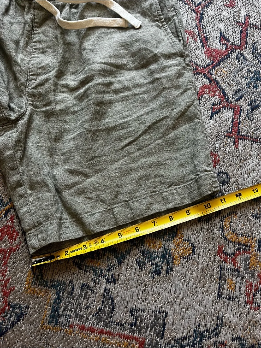 Banana Republic Olive Green Linen Drawstring Shorts Size M 100% Linen